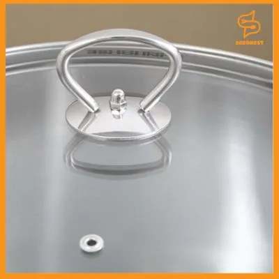 Nồi luộc gà inox 3 đáy nắp kính 28 cm Sunhouse SH28LG